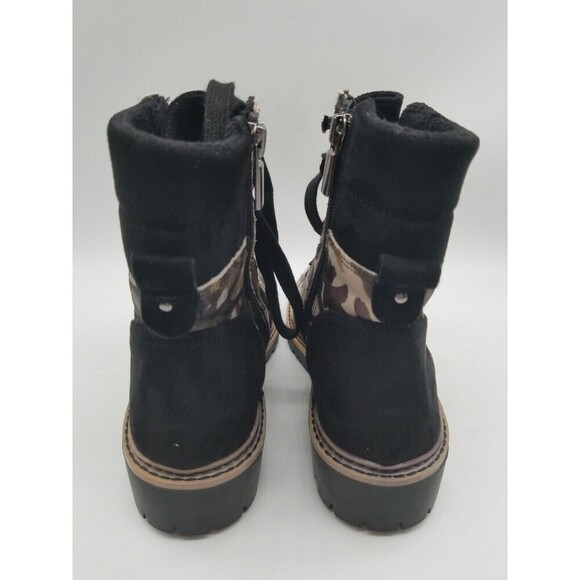 Me Too Womens Cliff Camo Leather Fur Lace Up Combat Boots Size 7.5 M - Picture 4 of 6